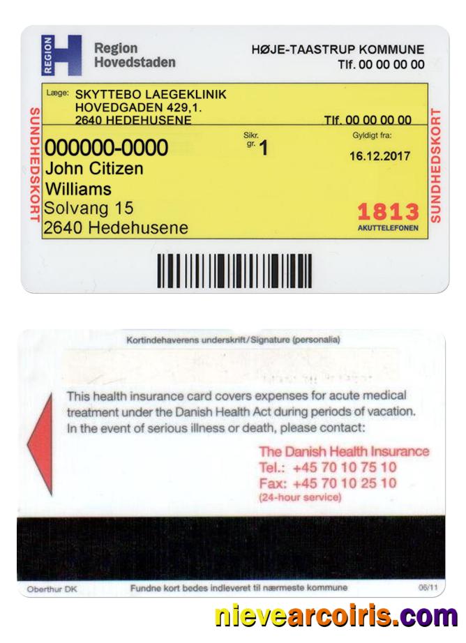 DENMARK health insurance card